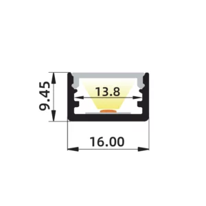 LED Aluminium Profil 16 x 10mm