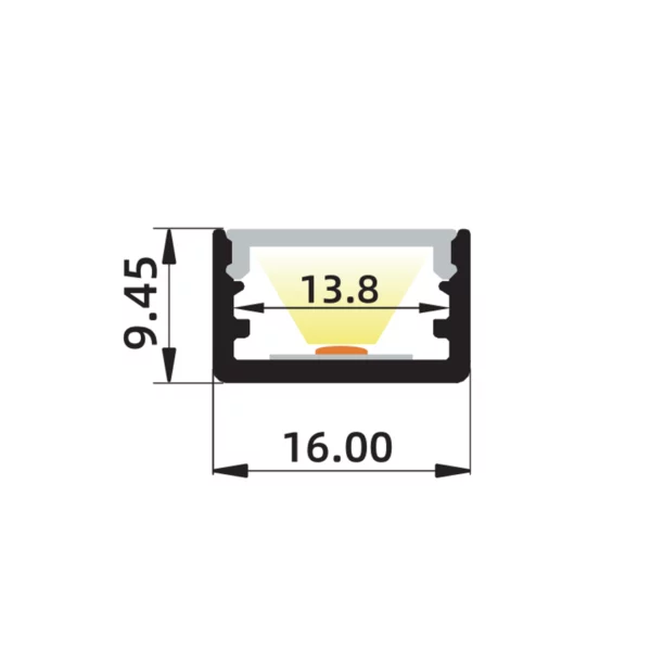 LED Aluminium Profil 16 x 10mm