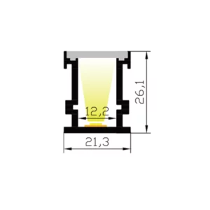 LED Aluminium Profil 21 x 26mm