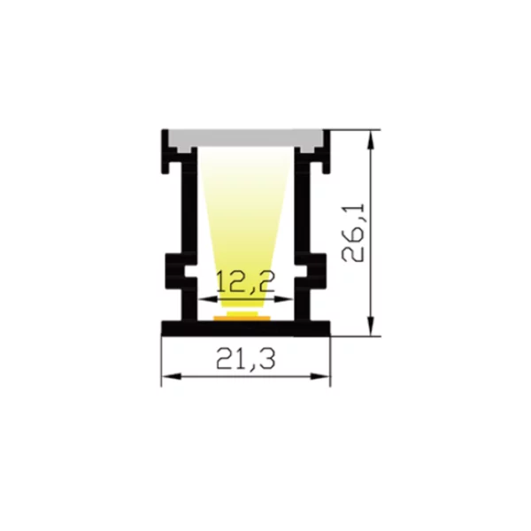 LED Aluminium Profil 21 x 26mm