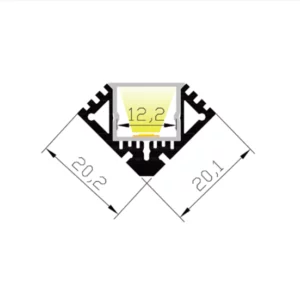 LED Aluminium Profil 21 x 21mm (IP65)