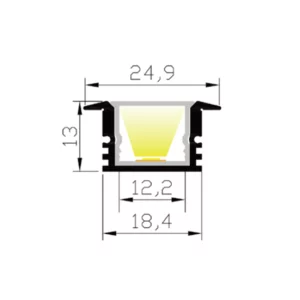 LED Aluminium Profil 25 x 12mm (IP65)