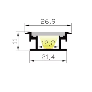 LED Aluminium Profil 27 x 11mm