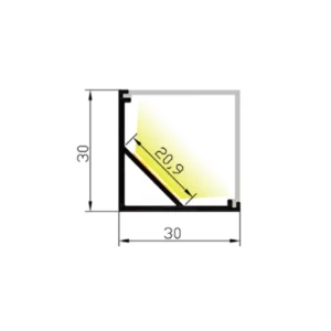 LED Aluminium Profil 30 x 30mm (B)