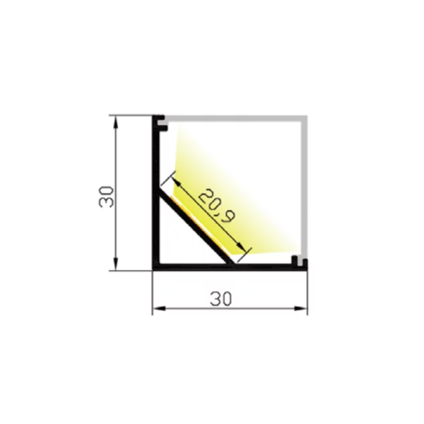 LED Aluminium Profil 30 x 30mm (B)