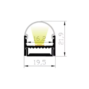LED Aluminium Profil 19 x 22mm