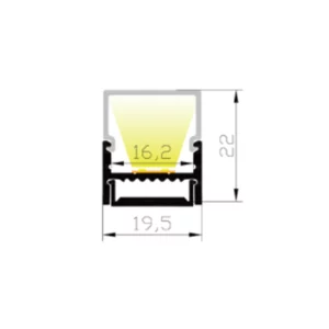 LED Aluminium Profil 19 x 22mm (B)