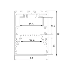 LED Aluminium Profil 52 x 70mm