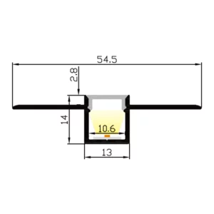 LED Aluminium Profil 54 x 14mm