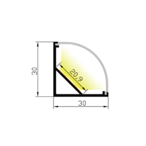 LED Aluminium Profil 30 x 30mm