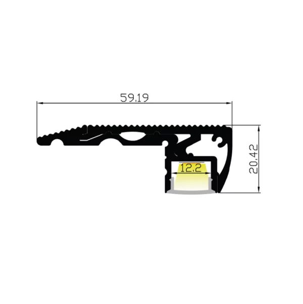 LED Aluminium Profil 60 x 20mm