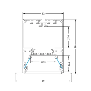 LED Aluminium Profil 72 x 70mm