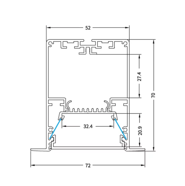 LED Aluminium Profil 72 x 70mm