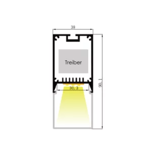 LED Aluminium Profil 38 x 90mm