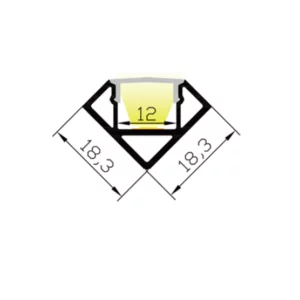 LED Aluminium Profil 19 x 19mm (F)