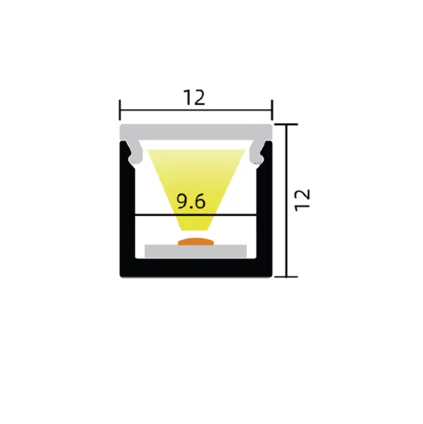 LED Aluminium Profil 12 x 12mm