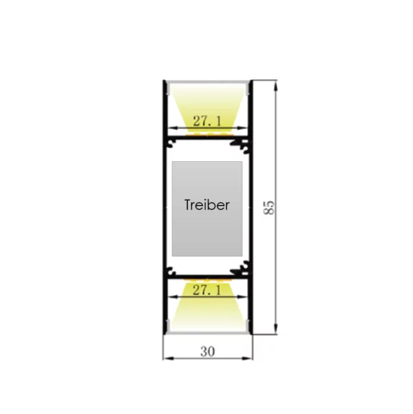 LED Aluminium Profil 30 x 85mm