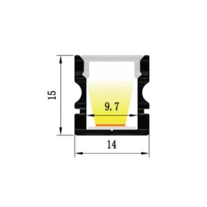 LED Aluminium Profil 14 x 15mm